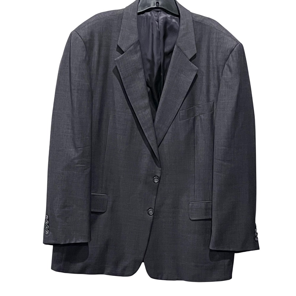 Hickey Freeman Nordstrom Mens Charcoal Wool Blazer Sport Coat Jacket Size 46R